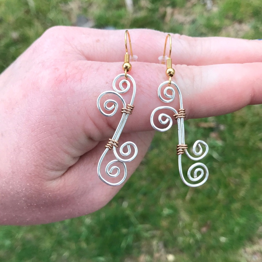 Tall swirl earrings